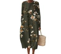 Generisch Luftige Sommerkleider Boho Kleid Hemdblusenkleid Damen Strandkleid Lang Wickelkleid Damen Elegant Freizeitkleider Sommer Blumenkleid Midikleid Elegant Hemdkleid Tshirtkleider Sommer