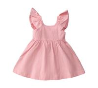 Generisch Mädchen Kleider, Mädchenkleid Mit Flatternden ÄRmeln Lässiges Sommerkleid FüR Kleinkinder Im Alter Von 2 6 Jahren Elastischer Bund Bequemes Spieloutfit Mit Sandalen FüR Den Alltag