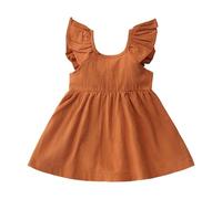 Generisch Mädchen Kleider, Mädchenkleid Mit Flatternden ÄRmeln Lässiges Sommerkleid FüR Kleinkinder Im Alter Von 2 6 Jahren Elastischer Bund Bequemes Spieloutfit Mit Sandalen FüR Den Alltag