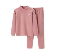 Generisch Mädchen Schlafanzug Winter Warm Samt Langarm Unterwäsche Set Gemütlich Hausbekleidung Kuschelig Weich Jungen Mädchen Baby Nachtwäsche (8-9 Years)