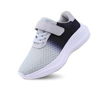 Generisch Mädchen-Sneaker, leicht, atmungsaktiv, Mesh, Laufschuhe für Kinder, bequem, lässig, Sportschuhe, sportliche Wanderschuhe für Kleinkinder (Grey, 31 Little Child)