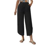 Generisch Meine Bestellung Anzeigen Sommerhosen Damen Leicht Und Luftig Leinenhose Sommer 7/8 Strandhosecapri Hosen Stoffhose Mit Taschen Lockere Leinen Hose Freizeithose Damen Angebote