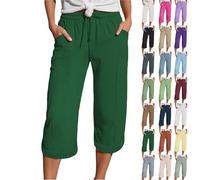 Generisch Meine Bestellungen Anzeigen Deutsch, Damenhose Sommer, Musselin Hose 3/4 Leinenhose Sommer Kurze Hosen Sommerhose Leicht Caprihose Culotte Dreiviertel Strandhose