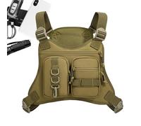 Generisch Men's Vest-Style Chest Bag - Ultimate Outdoor Convenience | Lightweight Hands-Free Pack For Cycling Camping | For Cross-Border Adventures Travel, Multiple Pockets Water-Resistant Adjustable