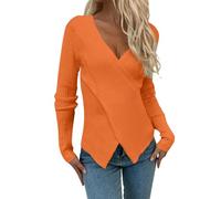 Generisch Merino Pullover Damen, Mohair Pullover Damen, Pulli Kuschelpullover Oversize Sweater Elegant Langarm Winter Oversize V-Ausschnitt Winterpullover Jumpers Strickpullover Oberteil