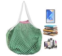 Generisch Mesh Grocery Bag, Reusable Cotton Shopping Bags, 28.74x18.9x0.39 Inches Long Handle Large Capacity Stretchable Shoulder Tote for Vegetables, Fruits and Washable Net Design