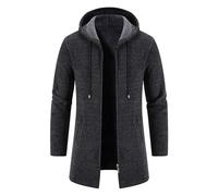 Generisch Moderne Winterjacken Für Herren Jackett Herren Winter Mantel A Linie Wintermantel Warm Wool Coat Men Wollmantel Mit Kapuze Wolljacke Winter Trenchcoat Kurz Herrenmantel Anorak