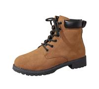 Generisch Modische Stiefeletten Damen Herbstschuhe Winter Rutschfester Sohle Schnürsenkel Damenstiefel Einfarbig Freizeitstiefeletten Bequeme Slip-On Freizeitschuhe mit Niedrigem Absatz