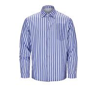 Generisch Modisches, langärmliges, Kariertes Button-Down-Hemd für Herren, Freizeithemd (Blue, M)
