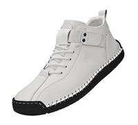 Generisch Mokassins Herren Comfort Flache Wasserdichter Schmerzlindernder Leder-BarfußSchuh Bootsschuhe Weich Lederstiefel Klassische Loafer Gummi Sohle Lederschuhe Outdoor Wanderschuhe Stiefeletten