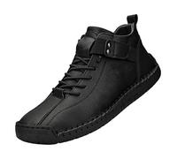Generisch Mokassins Herren Comfort Flache Wasserdichter Schmerzlindernder Leder-BarfußSchuh Bootsschuhe Weich Lederstiefel Klassische Loafer Gummi Sohle Lederschuhe Outdoor Wanderschuhe Stiefeletten