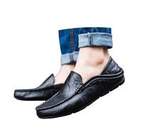 Generisch Mokassins Slipper Herren Leder Slip On Fahren Schuhe Leicht Weich Loafers Handgefertigt Flache Business Schuhe Fitnessschuhe Trainer Weicher Sohle Freizeitschuhe