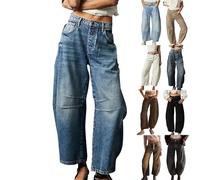Generisch Mom Jeans Damen Kurzgröße Barrel Weites Bein Mid Waist Y2K Boyfriend Jeans Vintage Niedrige Taille Jeanshose Lockere Hose Streetwear Mädchen Meine Bestellungen Anzeigen Konto