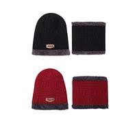 Generisch Mütze Wolle, zweiteilig, Thermomütze, plüschig, Winddicht, Winterschal, Mütze, Radfahren, 2 PC-Baseballmützen La Cap (C, One Size)