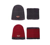 Generisch Mütze Wolle, zweiteilig, Thermomütze, plüschig, Winddicht, Winterschal, Mütze, Radfahren, 2 PC-Baseballmützen La Cap (E, One Size)