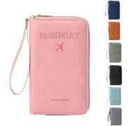 Generisch Multi-Functional RFID Passport Wallet - Travel Essential Rfidpassport Holder Wallets for Women Men (Pink)