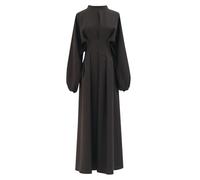 Generisch Muslimische Kleider Damen Kaftan Abaya Muslim Kleid Unifarben Ramadan Abaya Jilbab Vintage Ganzkörper Lang Atmungsaktiv Arabisch Ethnische Naher Osten Dubai Türkei Gebetskleid Schwarz