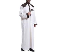 Generisch Muslimische Robe Herren Ethnische Maxikleid Ramadan Roben Taiji-Kleidung Muslim Kleid Herren Kaftan Lang Nachthemd Lang Thobe Tunika Nachthemd Ramadan Roben Abaya-Kaftan für Männer