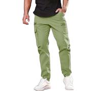 Generisch Musselin Hose Herren Leicht und Luftig Schwarz Freizeithose Leinenhose Casual Baumwolle Weite Strandhose Jogginghose Baumwolle Lange Hosen Herren Cargo Weitblick Arbeitshose