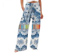 Generisch Must Have Deals des Tages Weite Sommerhose Damen Leicht Und Luftig High Waist Strandhose Lang Freizeithose Sommer Palazzo Hose Bequem Stoffhose Angebote des Tages Heute