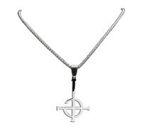Generisch Mysteriöses Kreuz Ghost Destiny's Gate Schlüssel Anhänger Halskette Punk Cross Ghoul Kette Ghost Band Reverse Satan Necklace