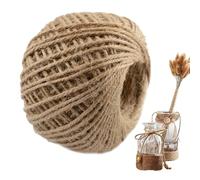 Generisch Natural Jute Rope - 50m 3mm Twine Roll, Craft Packaging Rope, Vintage String for Photo Display, DIY Macrame Cord | for Gift Wrapping Bouquet Weaving Birthday Party Decor Garden