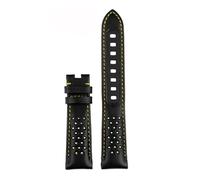 Generisch Neues, atmungsaktives 21-mm-Echtlederarmband, kompatibel mit dem Uhrenarmband der Serie Omega 311.92 Super Moon Dark Side Apollo ..44(Yellow line-no BK)