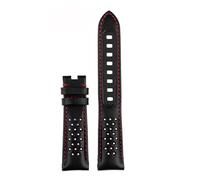 Generisch Neues, atmungsaktives 21-mm-Echtlederarmband, kompatibel mit dem Uhrenarmband der Serie Omega 311.92 Super Moon Dark Side Apollo ..44(Red line-no buckle)
