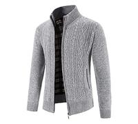 Generisch Oktoberfest Herren Outfit Trachtenjacke Herren Trachtenweste Strickjacke Strickjacken Langarm Sportlich Trachtenjanker Leicht Modern Cardigan Trachten Freizeitjacke M-4XL