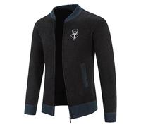 Generisch Oktoberfest Herren Outfit Trachtenjacke Herren Trachtenweste Strickjacke Strickjacken Langarm Sportlich Trachtenjanker Leicht Modern Cardigan Trachten Freizeitjacke M-4XL