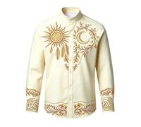 Generisch Oktoberfest Jungen Outfit Hemd Junge, Trachtenbluse Vintage Mittelalter Kostüm Kinder Outfit Stickerei Bluse Knöpfe Oberteil Faschingskostüm Karneval