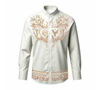 Generisch Oktoberfest Kinder Hemd Kinder, Trachtenbluse Vintage Mittelalter Kostüm Kinder Outfit Stickerei Bluse Knöpfe Oberteil Faschingskostüm Karneval