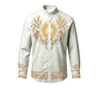 Generisch Oktoberfest Kinder Hemd Kinder, Trachtenbluse Vintage Mittelalter Kostüm Kinder Outfit Stickerei Bluse Knöpfe Oberteil Faschingskostüm Karneval