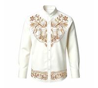 Generisch Oktoberfest Kinder Jungen Outfit Hemd Junge, Trachtenbluse Vintage Mittelalter Kostüm Kinder Outfit Stickerei Bluse Knöpfe Oberteil Faschingskostüm Karneval