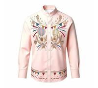 Generisch Oktoberfest Kinder Jungen Outfit Jungen Hemd, Trachtenbluse Vintage Mittelalter Kostüm Kinder Outfit Stickerei Bluse Knöpfe Oberteil Faschingskostüm Karneval