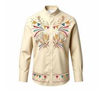 Generisch Oktoberfest Outfit Kinder Hemd Junge, Trachtenbluse Vintage Mittelalter Kostüm Kinder Outfit Stickerei Bluse Knöpfe Oberteil Faschingskostüm Karneval
