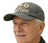 Generisch Old & Don't Care Vintage Baseballkappe - Verstellbare, Distressed Cotton Dad Cap Im Retro-Stil,Lustiger Old Man Club Print Für Damen & Herren, Für Freizeit Oder Als Humorvoller Party-Hut