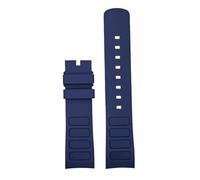 Generisch Original gebogenes Herren-Uhrenarmband aus Gummi, kompatibel mit Mido New Multifort TV M049.526, Sportarmband, Schnellverschluss, grün-blaues Silikonband(Blue-No buckle)