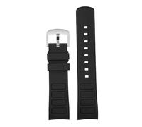 Generisch Original gebogenes Herren-Uhrenarmband aus Gummi, kompatibel mit Mido New Multifort TV M049.526, Sportarmband, Schnellverschluss, grün-blaues Silikonband(Black-silver)