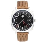 Generisch Original Herren Armbanduhr Classic Pagode kompatibel Mercedes-Benz Uhr Edelstahl/Klabsleder Schwarz/Silber/Cognacbraun 40,5mm