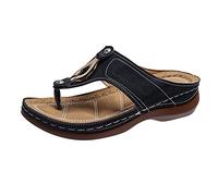 Generisch Orthopädische Flip Flops Damen Keilabsatz Pantoletten Plateau Pantoffeln Zehentrenner Schlupfsandalen Yoga Matte Fußbett Sandalen Bequeme Atmungsaktive Hausschuhe mit Rutschfester Sohle