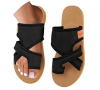 Generisch Orthopädische Sandalen Damen Hallux Valgus Sommer Flach Pantolette Leichte Mesh Zehentrenner Strandlatschen Bequem & Atmungsaktiv Hausschuhe mit Zehe Ring Damenhausschuhe Damen-Slipper