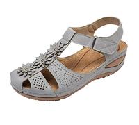 Generisch Orthopädische Schuhe Damen Fersensporn Sommerschuhe Arch Support Trekking Sandaletten Comfort Vorne Geschlossene Keilsandalen mit Weich Fussbett Weite H Sandalen Outdoor Wanderschuhe