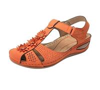 Generisch Orthopädische Schuhe Damen Fersensporn Sommerschuhe Arch Support Trekking Sandaletten Comfort Vorne Geschlossene Keilsandalen mit Weich Fussbett Weite H Sandalen Outdoor Wanderschuhe