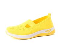 Generisch Orthopädische Schuhe Damen Weite H Mesh Sommerschuhe Flach Sportschuhe Memory Schaum Walkingschuhe Leichte Freizeitschuhe Atmungsaktive Damenschuhe Weich Schuhe Yellow 41