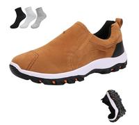 Generisch Orthopädische Schuhe Herren Slip-on-Walking-Schuhe Mit Fußgewölbeunterstützung, Leichte Outdoor-Schuhe, Wander-Arbeits-Turnschuhe (Khaki,41)