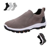 Generisch Orthopädische Schuhe Herren Slip-on-Walking-Schuhe Mit Fußgewölbeunterstützung, Leichte Outdoor-Schuhe, Wander-Arbeits-Turnschuhe (43,Grau)