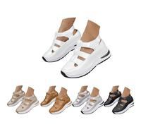 Generisch Orthopedic Sandals for Women Summer Hollow Out Closed Toe Sneaker Breathable Comfortable Platform Arch Support Platform Wedge Sandal Slip On Walking Business Slipper (white,37)