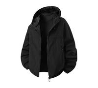 Generisch Outdoor Jacke Herren Regenjacke Wasserdicht Atmungsaktiv Leicht Softshelljacke mit Kapuze Jogging Weste Sommerjacke Steppjacke Bikerjacke Blouson Kapuzenpullover Sweatjacke Lang Bierfest
