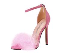 Generisch Outdoorsandale Damen Sandalen mit Absatz Sommer Elegant Glitzer mit Blockabsatz Riemchensandalen Schuhe SchöNe Bequem Offene Zehen Hochzeit Schuhe Damen Sommer Elegant Sandalen